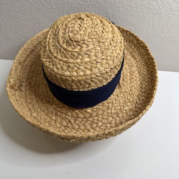 Helen Kaminski Classic Raffia Straw Hat Blue Ribbon Bow Sun Hat Australia main image 4